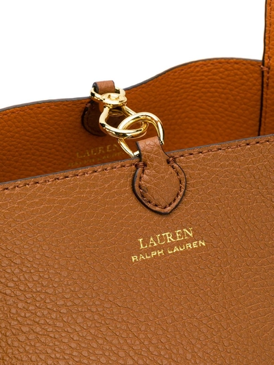 Shop Lauren Ralph Lauren Reversible Logo Tote Bag In Brown