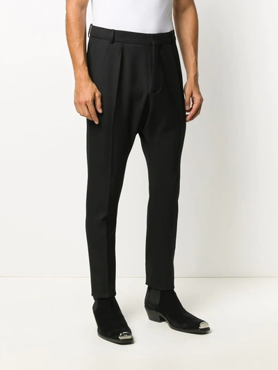 Balmain Embroidered Crepe Straight-leg Tailored Trousers In Black