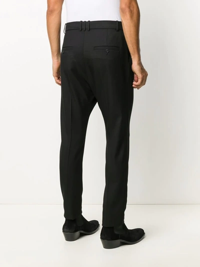 Balmain Embroidered Crepe Straight-leg Tailored Trousers In Black