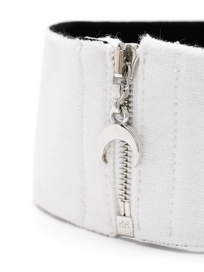 Shop Marine Serre Moon-print Knitted Choker In White