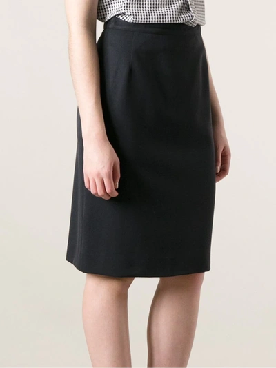 Pre-owned Krizia Vintage Pencil Skirt In Black