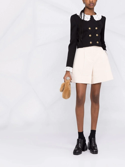 Shop See By Chloé High-waisted Tailored Shorts In Neutrals