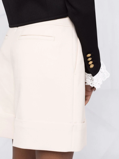 Shop See By Chloé High-waisted Tailored Shorts In Neutrals