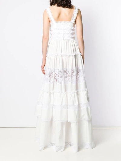 Shop Dolce & Gabbana Long Ruffled Dress In White