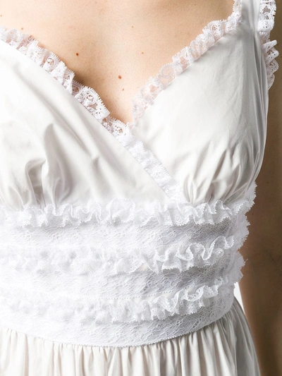 Shop Dolce & Gabbana Long Ruffled Dress In White