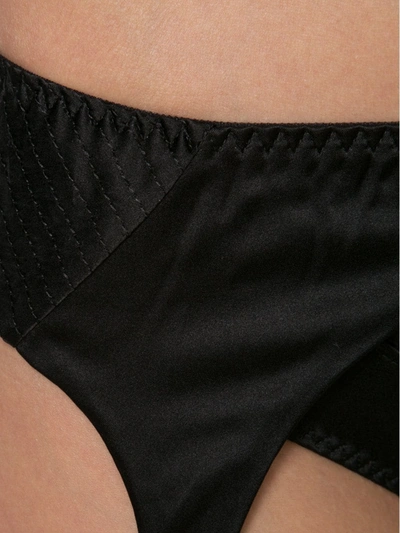 Fleur Du Mal Topstitch Garter Belt In Black