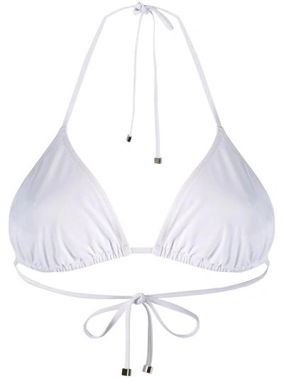 Shop Dolce & Gabbana Triangle Bikini Top In White