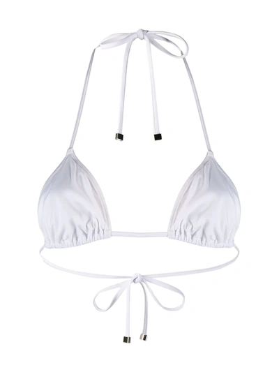 Shop Dolce & Gabbana Triangle Bikini Top In White