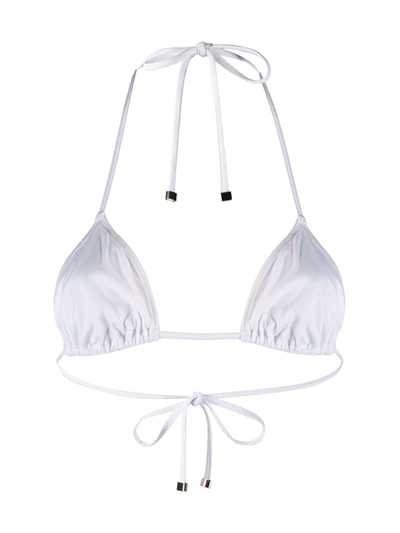 Dolce & Gabbana Leopard-print Padded Triangle Bikini Top In White