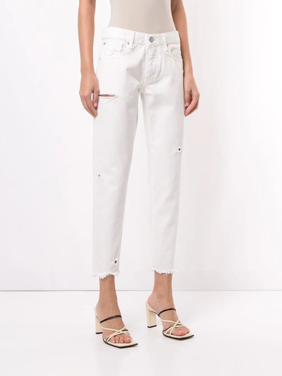 Shop Moussy Vintage Kelly Tapered Jeans In White