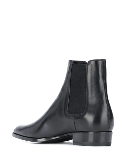 Shop Saint Laurent Wyatt Leather Chelsea Boots In Black