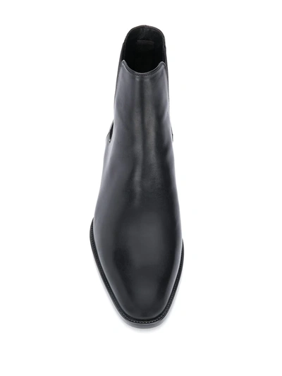 Shop Saint Laurent Wyatt Leather Chelsea Boots In Black