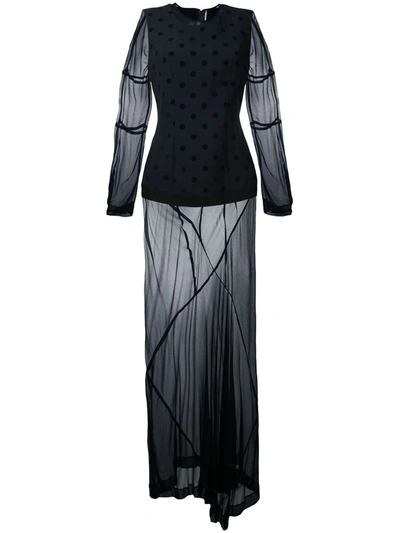 Pre-owned Comme Des Garçons Sheer Under Layer Dress In Black