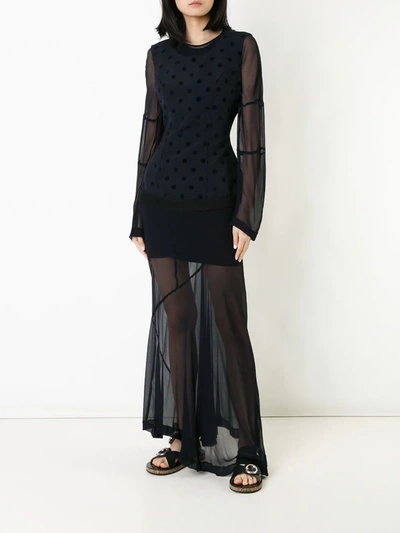 Pre-owned Comme Des Garçons Sheer Under Layer Dress In Black