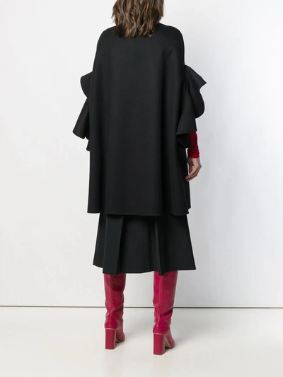 Shop Valentino Ruffle Trim Cape In Black