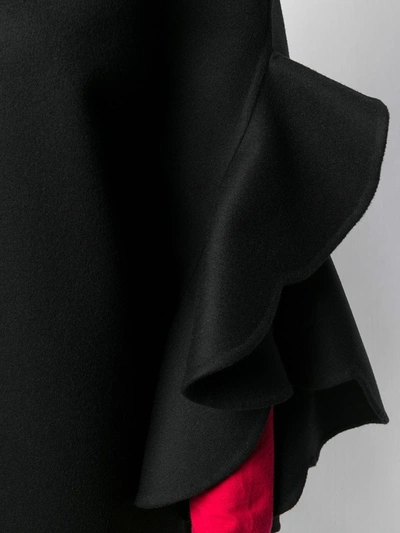 VALENTINO RUFFLE TRIM CAPE - 黑色