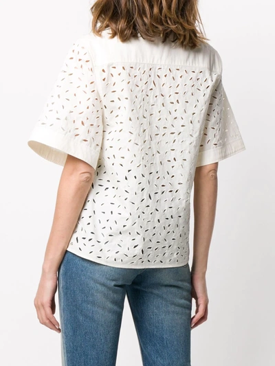 Shop Ami Alexandre Mattiussi Petal Short-sleeve Shirt In White