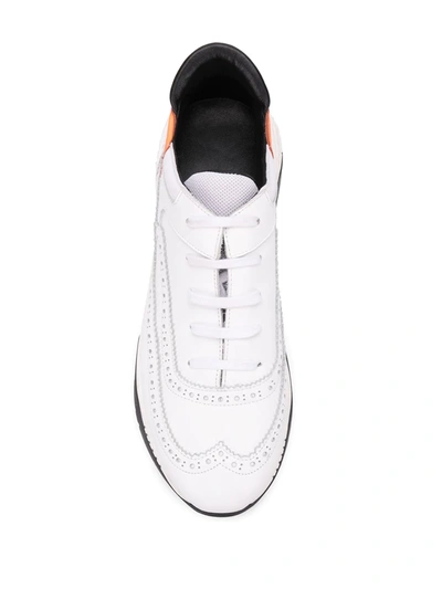 Shop A.f.vandevorst Perforated Trim Sneakers In White