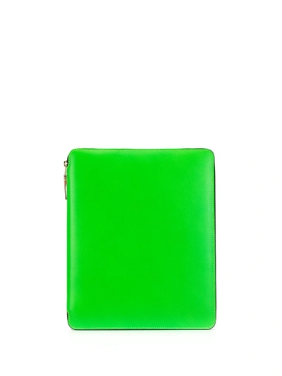 Comme Des Garçons Homme Deux Zip-around Laptop Case 23cmx28cm In Green