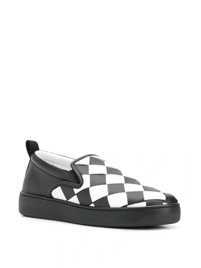 Shop Bottega Veneta Maxi Weave Slip-on Sneakers In Black