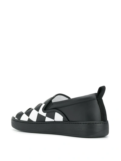 Shop Bottega Veneta Maxi Weave Slip-on Sneakers In Black