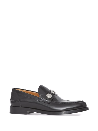 Shop Burberry Fred Logo-stud Loafers In Black