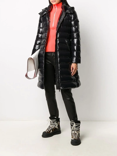 Moncler Moka Quilted Down Coat In Black