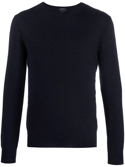 Shop Apc Achille Fine Knit Jumper In Blue