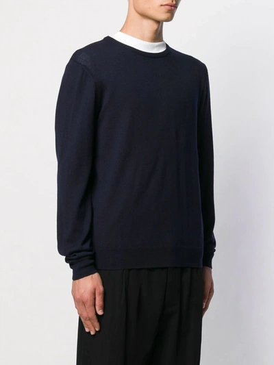 Shop Apc Achille Fine Knit Jumper In Blue