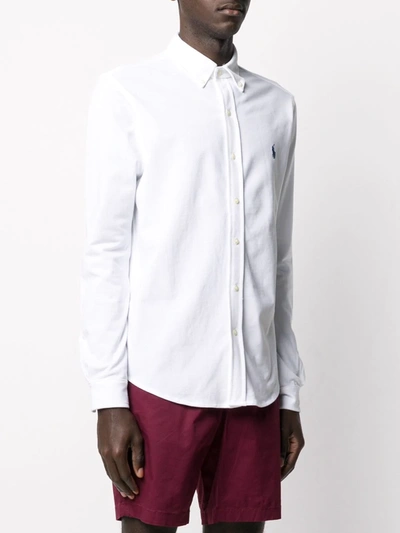 Polo Ralph Lauren Polo Pony-embroidered Long-sleeve Shirt In White