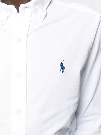 Shop Polo Ralph Lauren Logo Embroidered Shirt In White