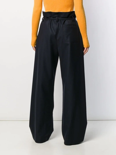 Shop Marni High-waisted Twisted Trousers In Blue