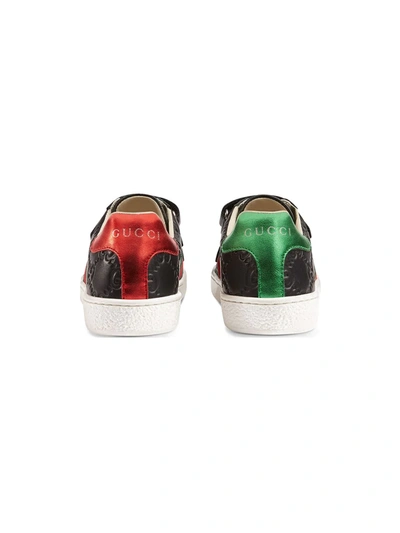 Shop Gucci Children's  Signature Sneaker With Web In Black