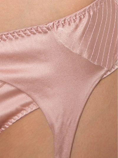 Fleur Du Mal Satin Garter Belt In Nude & Neutrals