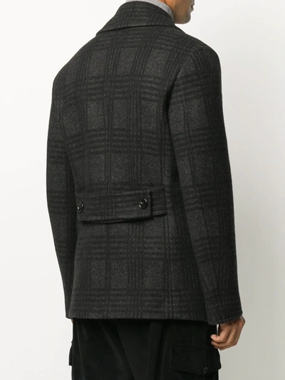 Shop Dolce & Gabbana Plaid-pattern Double-breasted Jacket In Black
