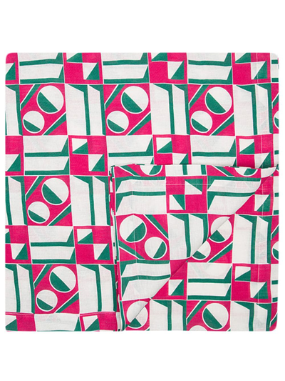 Shop La Doublej Geometric Print Table Cloth In Pink