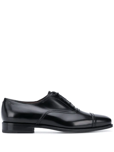 Shop Ferragamo Square-toe Oxford Shoes In Black