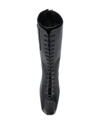 Off-white Off White Leather Heel Boots Women In Black
