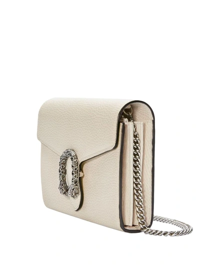 Shop Gucci Mini Dionysus Leather Clutch Bag In White