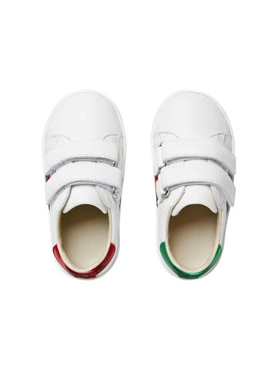 Shop Gucci Web-detailing Leather Sneakers In White