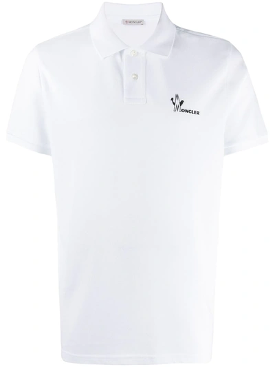 Shop Moncler Classic Polo Shirt In White