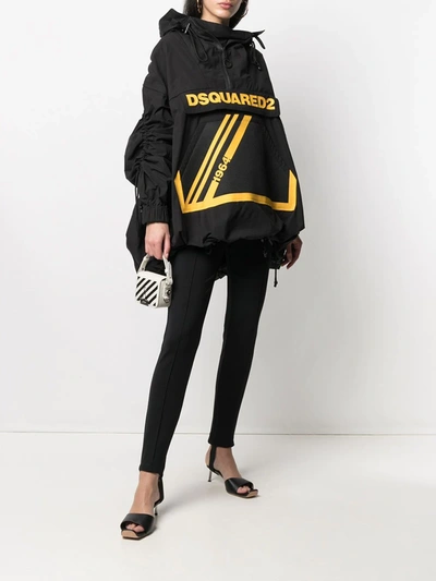 Shop Dsquared2 Sealed Hooded Windbreak In Black