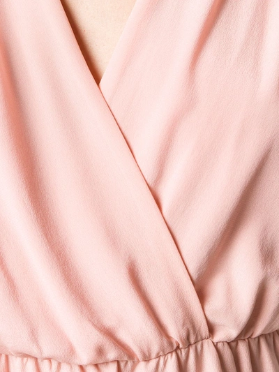 Liu •jo Wrap Front Gathered Detail Dress In Pink