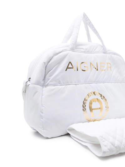 Shop Aigner Logo-print Baby Changing Bag In White