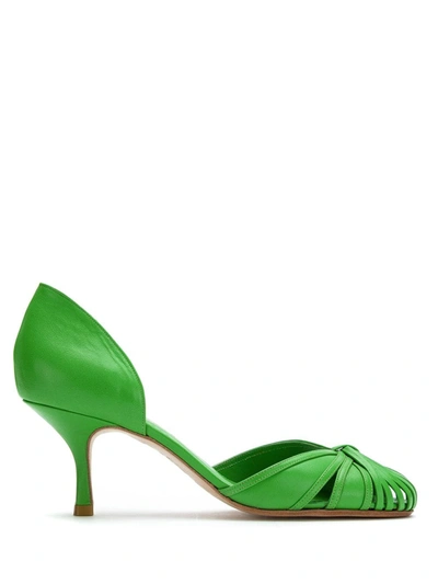 Shop Sarah Chofakian Leather Pumps In Green