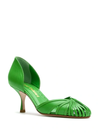 Shop Sarah Chofakian Leather Pumps In Green