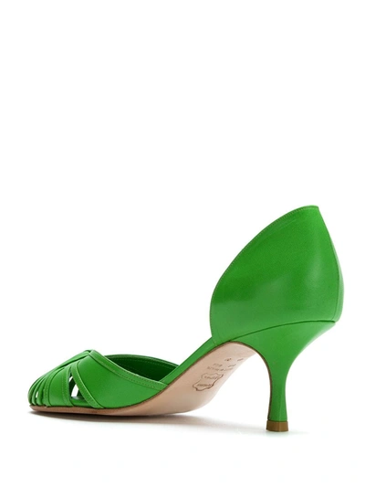 Shop Sarah Chofakian Leather Pumps In Green