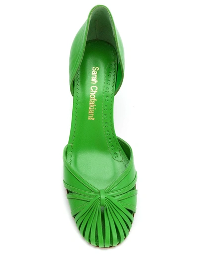 Shop Sarah Chofakian Leather Pumps In Green