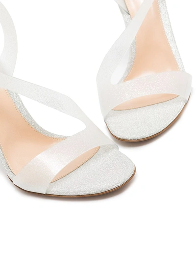 Gianvito Rossi Metropolis Transparent-strap Leather Heeled Sandals In Silver