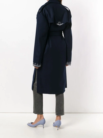 Shop Magda Butrym Double Breasted Trench Coat In Blue